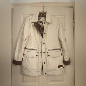 PENDLETON Ramble Creek Canvas Barn Coat Jacket Bone - White - Large
